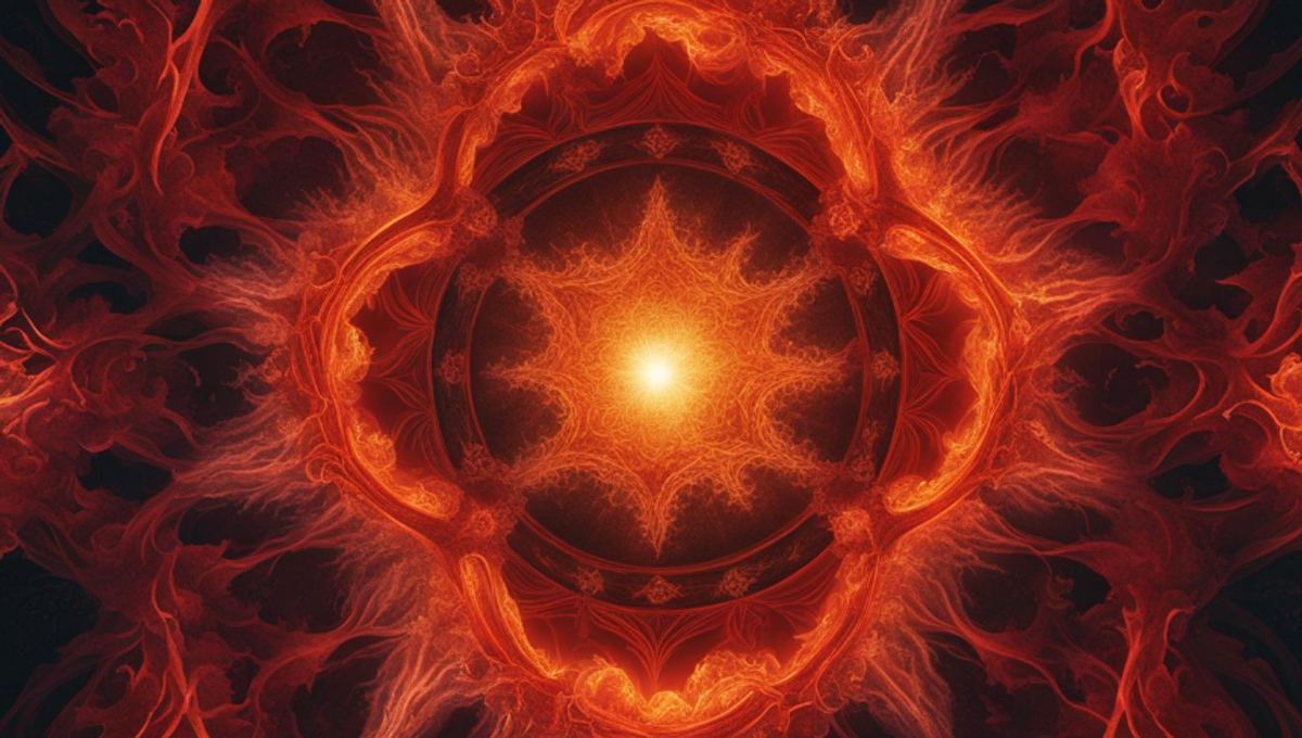 A swirling vortex of ashwagandha roots and swirling male hormones
