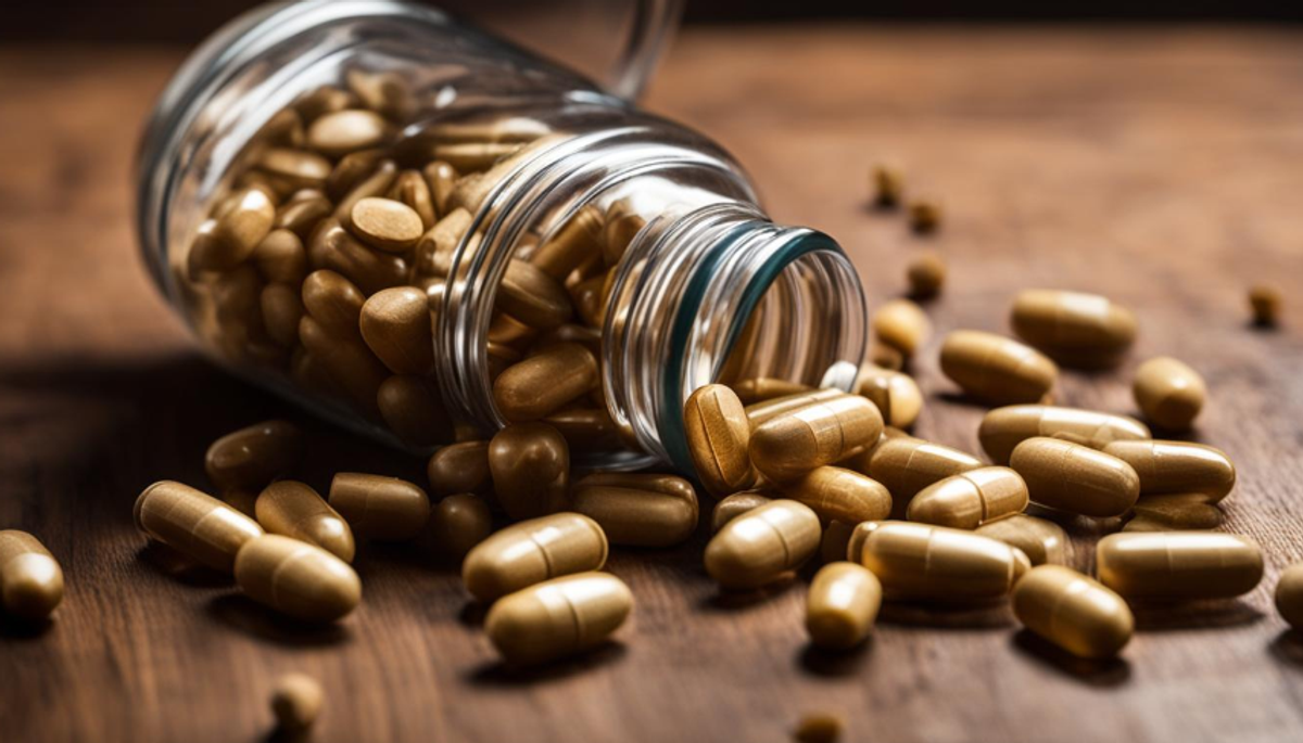 Ashwagandha Pill Capsules on Table