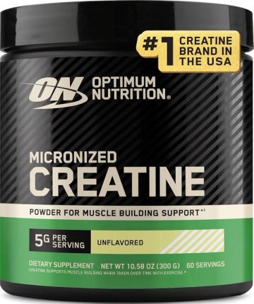Optimum Nutrition Micronized Creatine Monohydrate powder tub