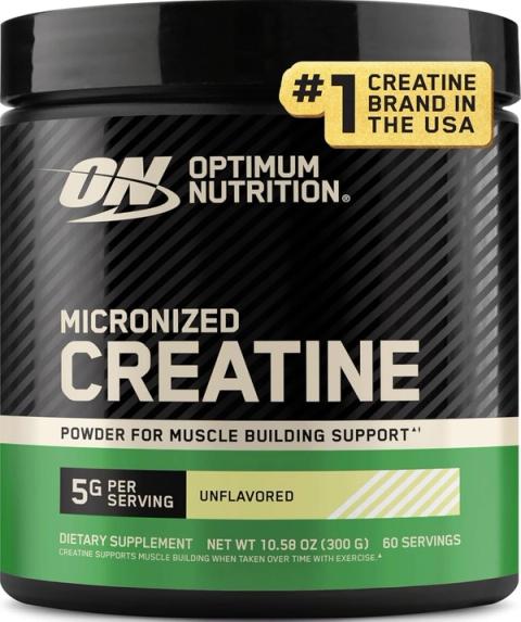 Optimum Nutrition Micronized Creatine Monohydrate powder tub