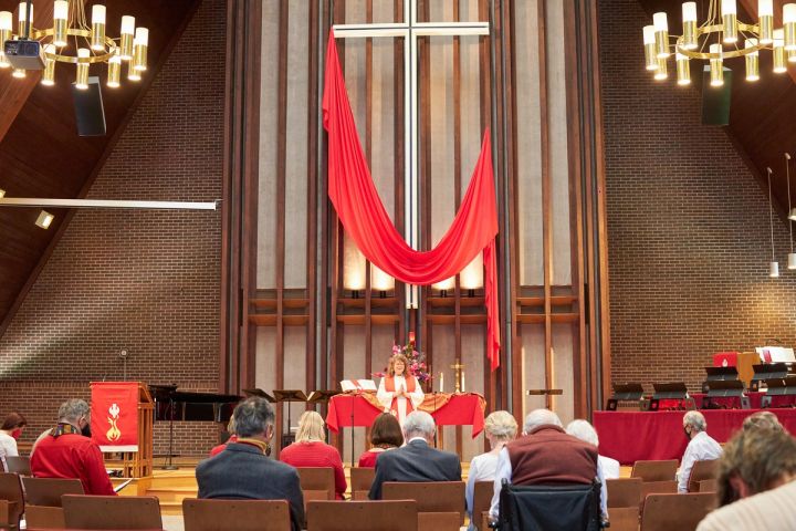 The sanctuary of Mountain View United Methodist Church, Boulder