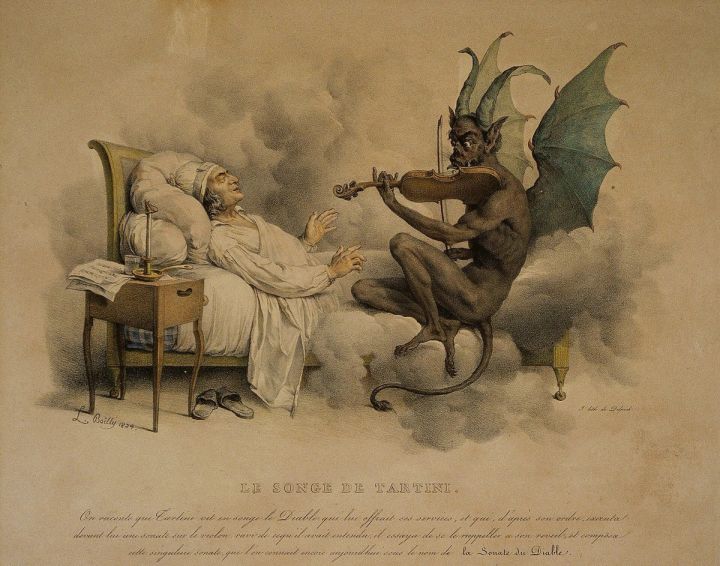 Le songe de Tartini: the devil playing the violin at Tartini’s bedside (Boilly, 1824)
