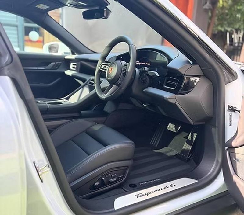 Detailed Porsche Taycan cabin and seats