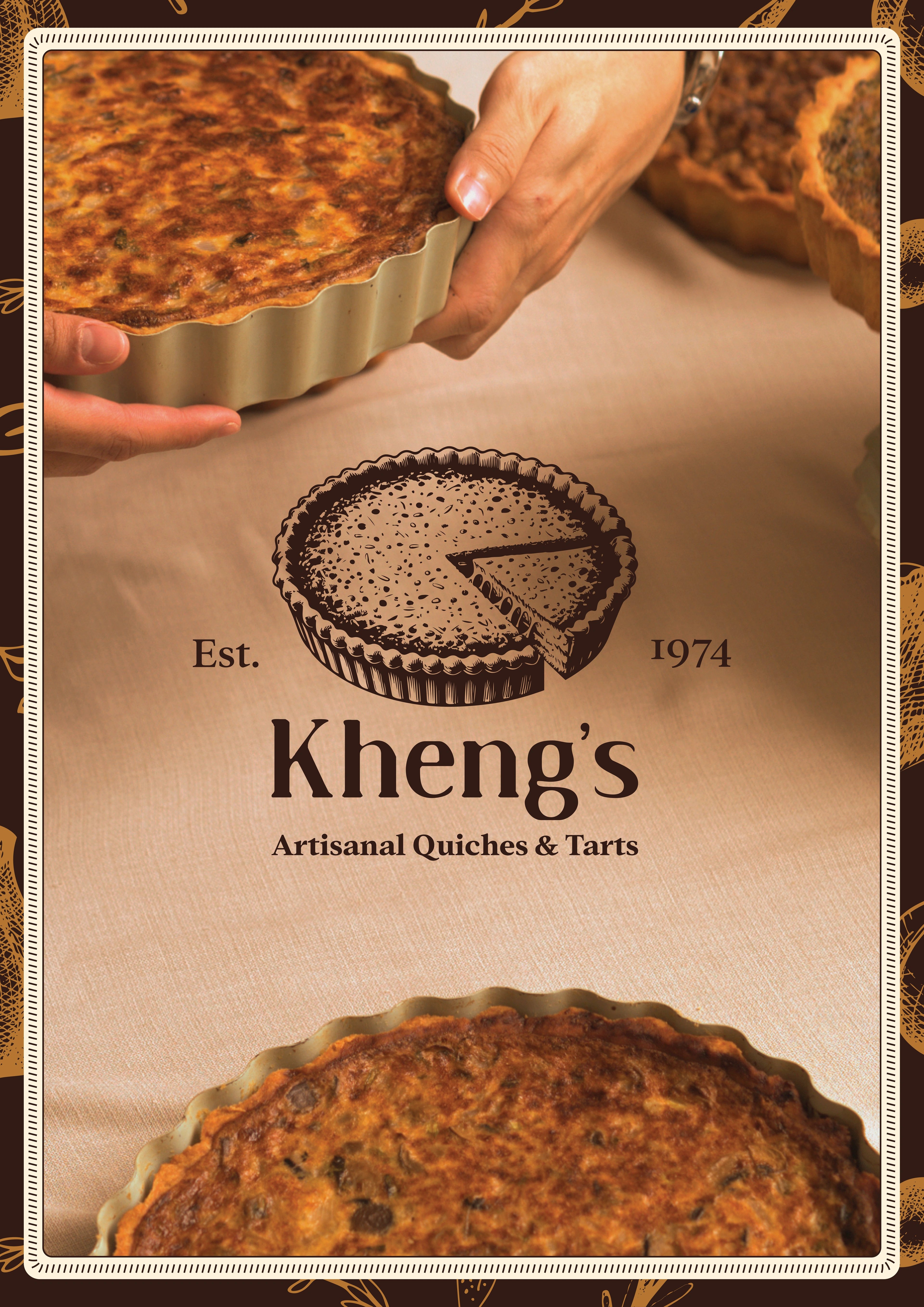 Kheng's artisanal quiche brand packaging
