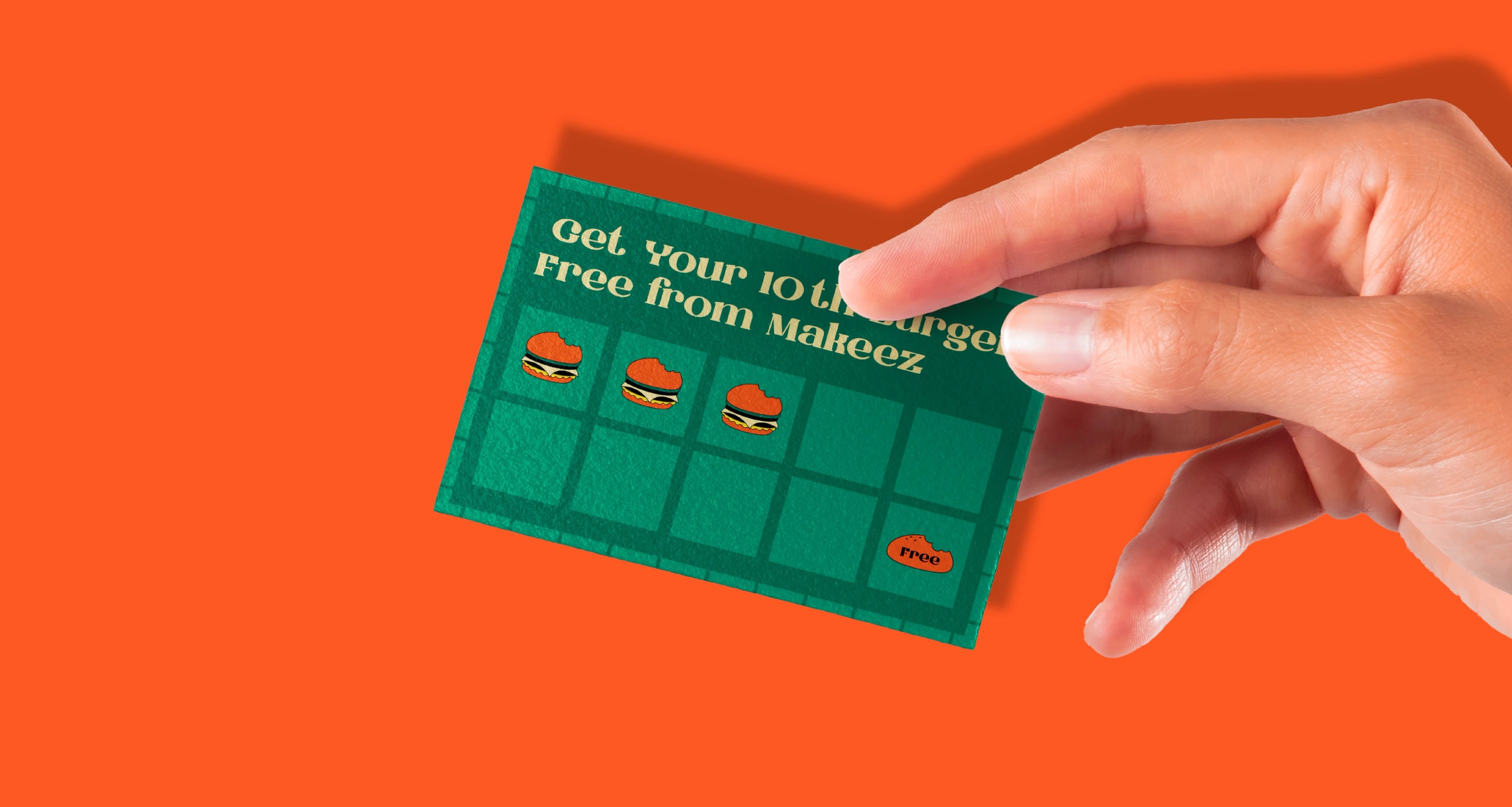 Makeez green loyalty card with stamp slots