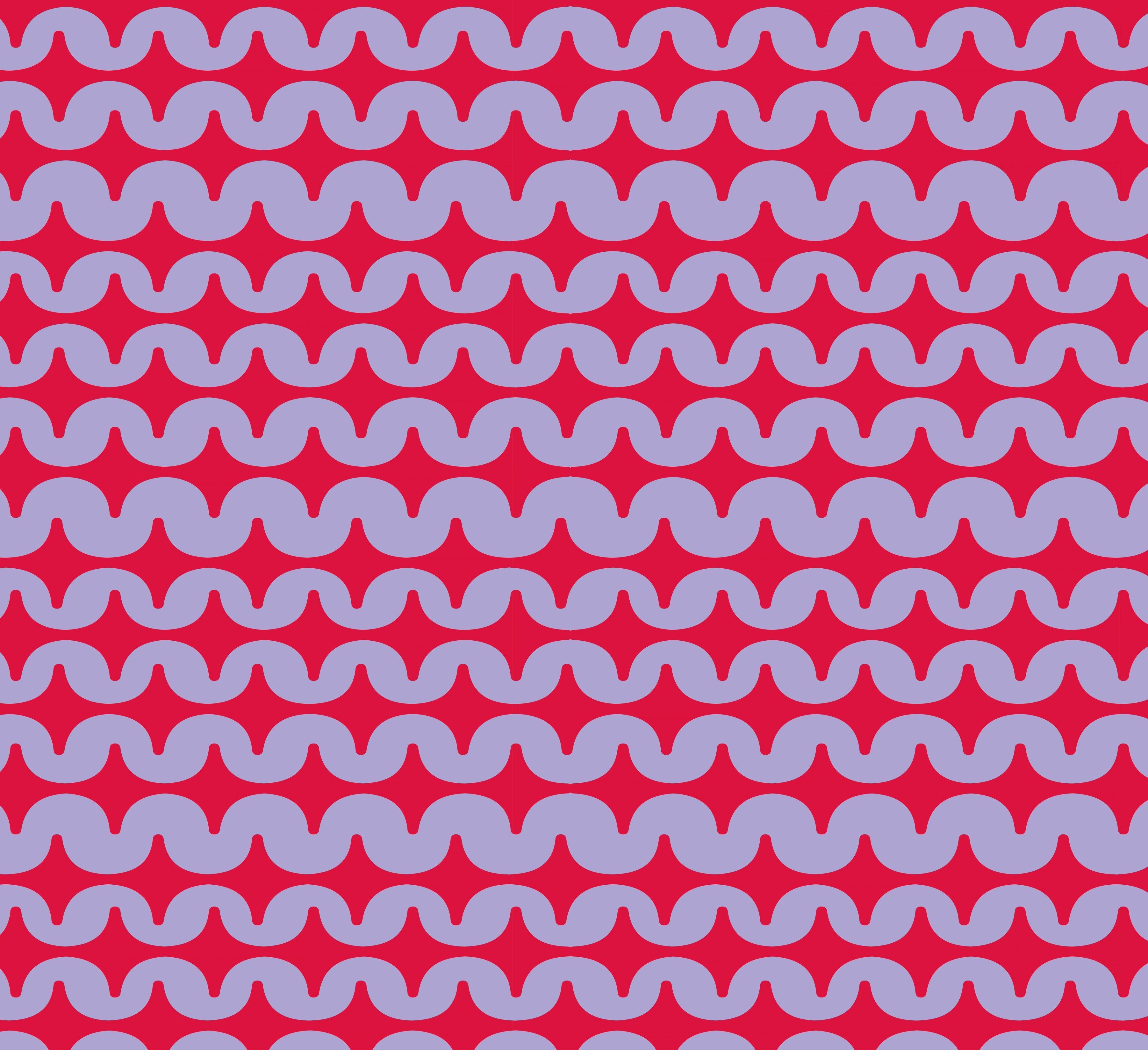 Elyse Potter's bold wave pattern in pink-red and cool blue, a retro-pop brand texture