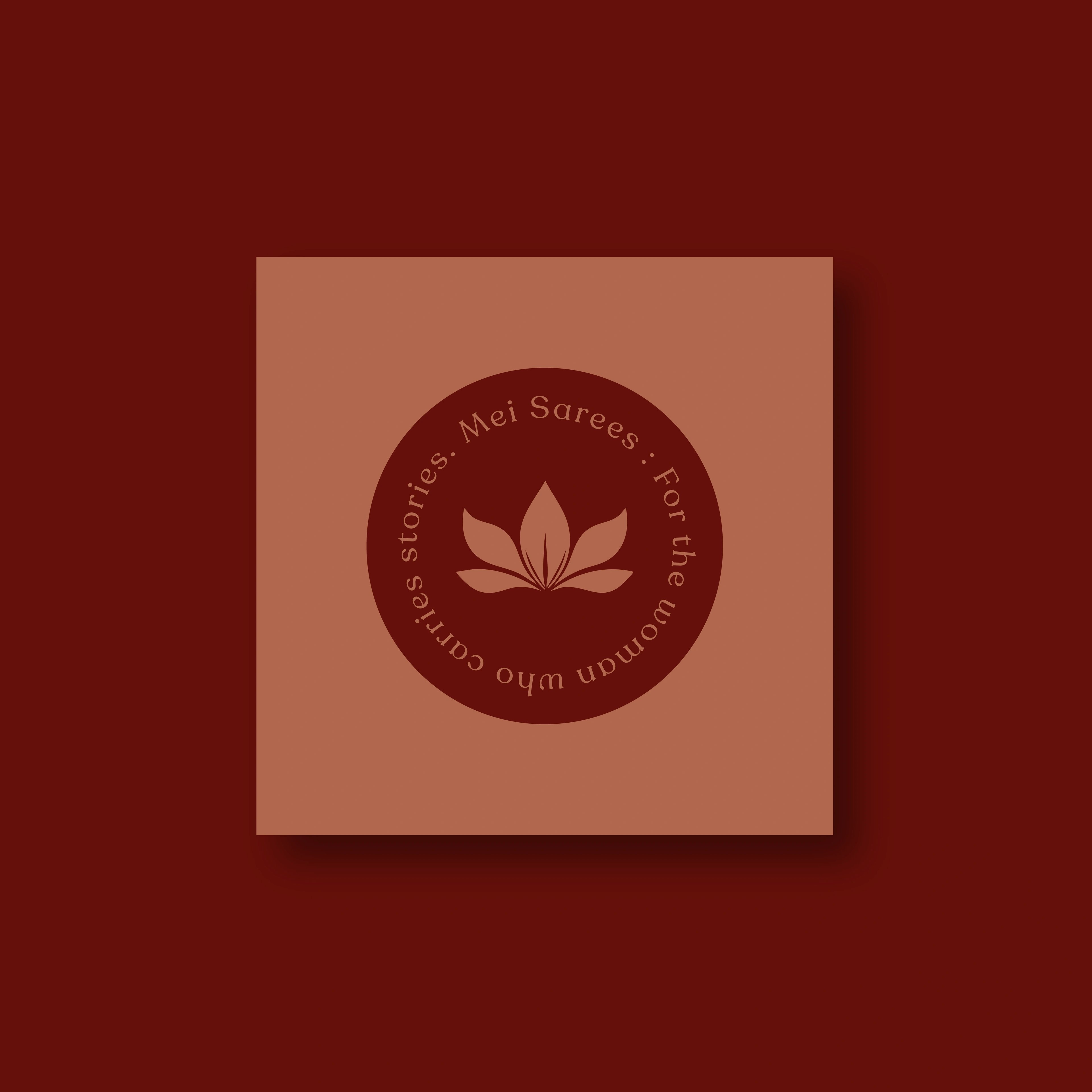 Mei lotus submark in a rounded clay tile with a Tamil tagline