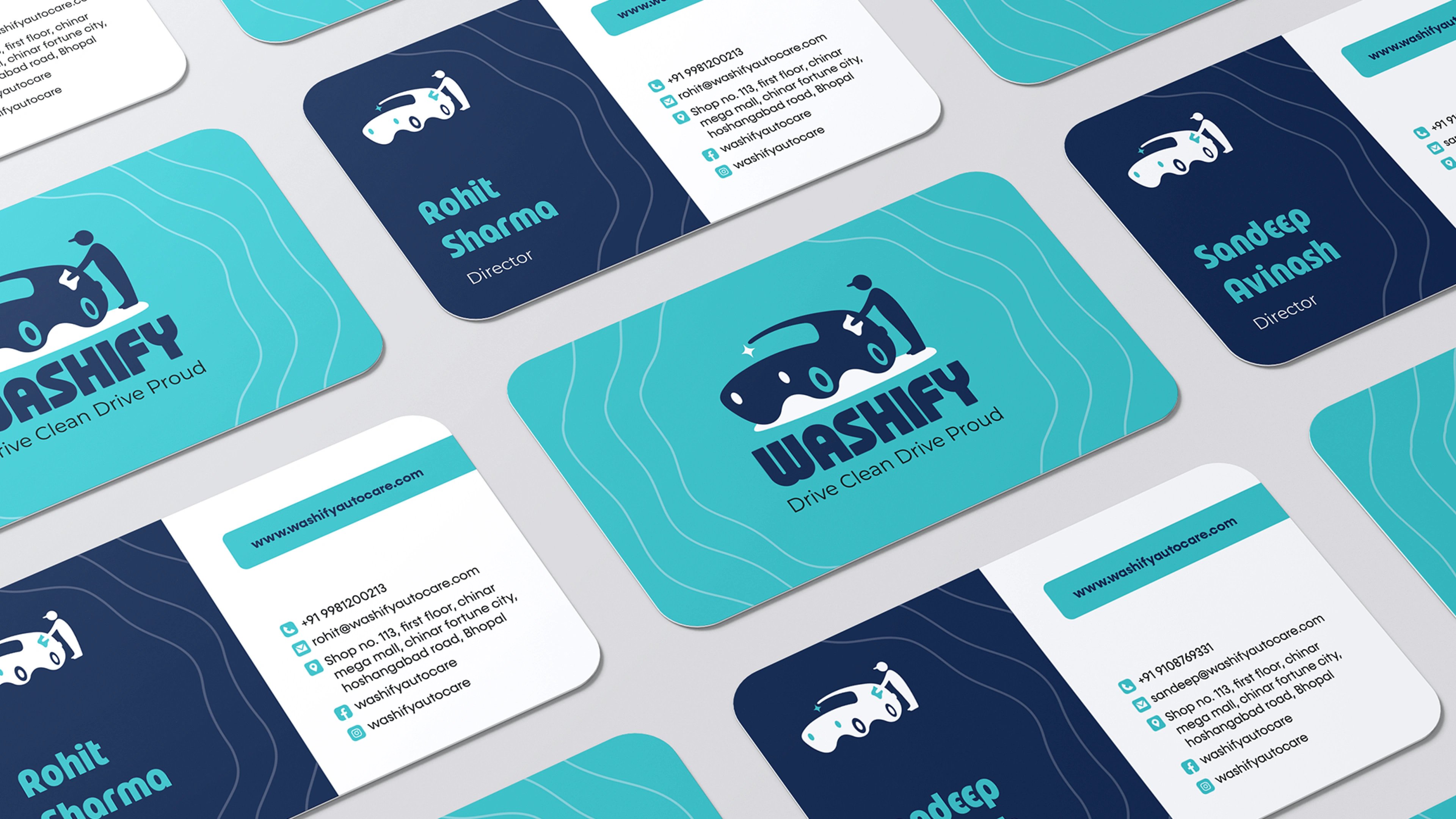 Washify branded cap and enamel mug in navy and aqua
