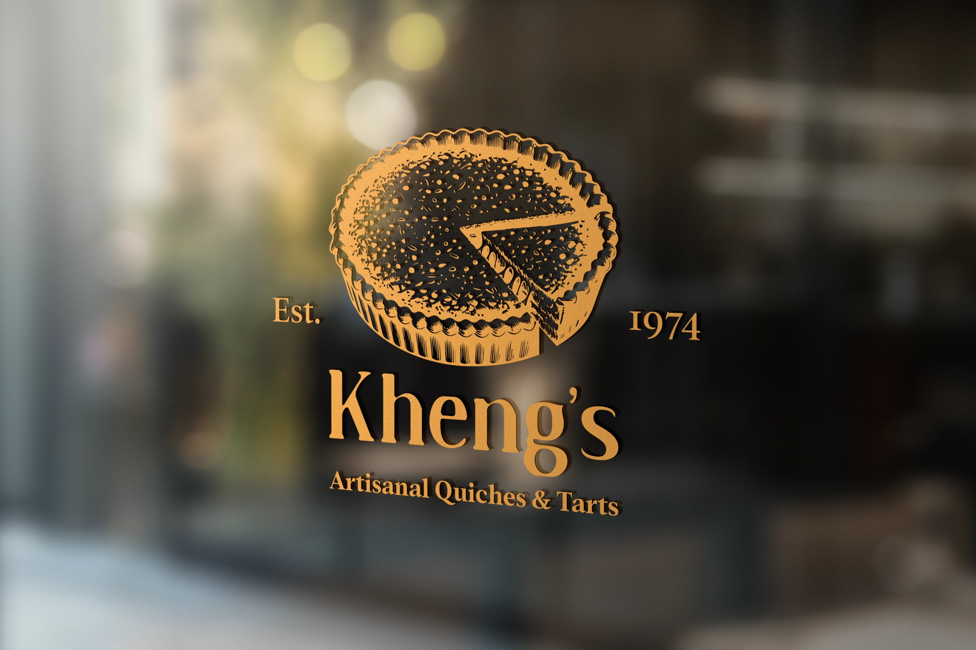 Kheng's gold logo lettered across a storefront window