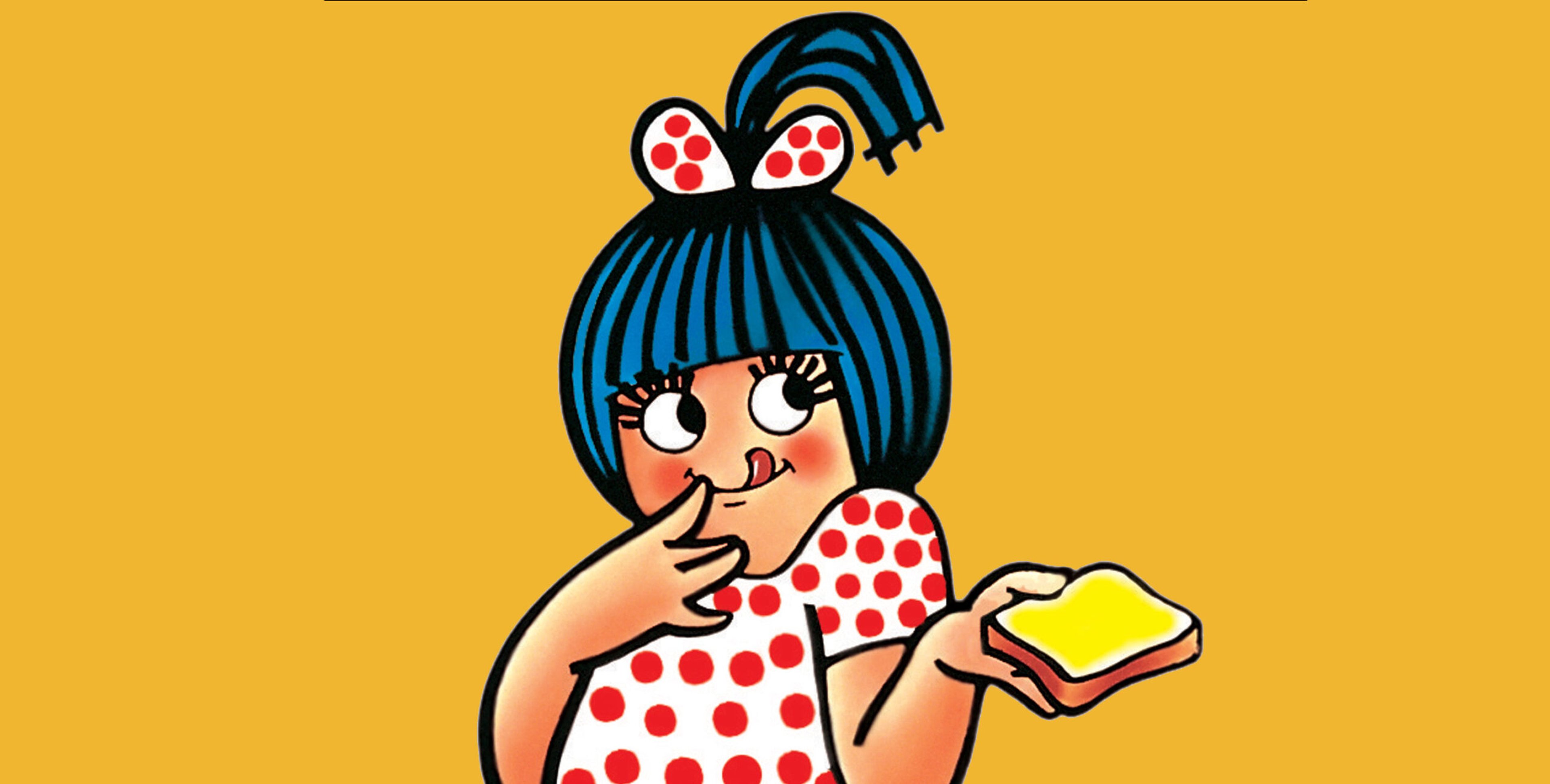 The Amul butter girl mascot, used in topical campaigns since 1966