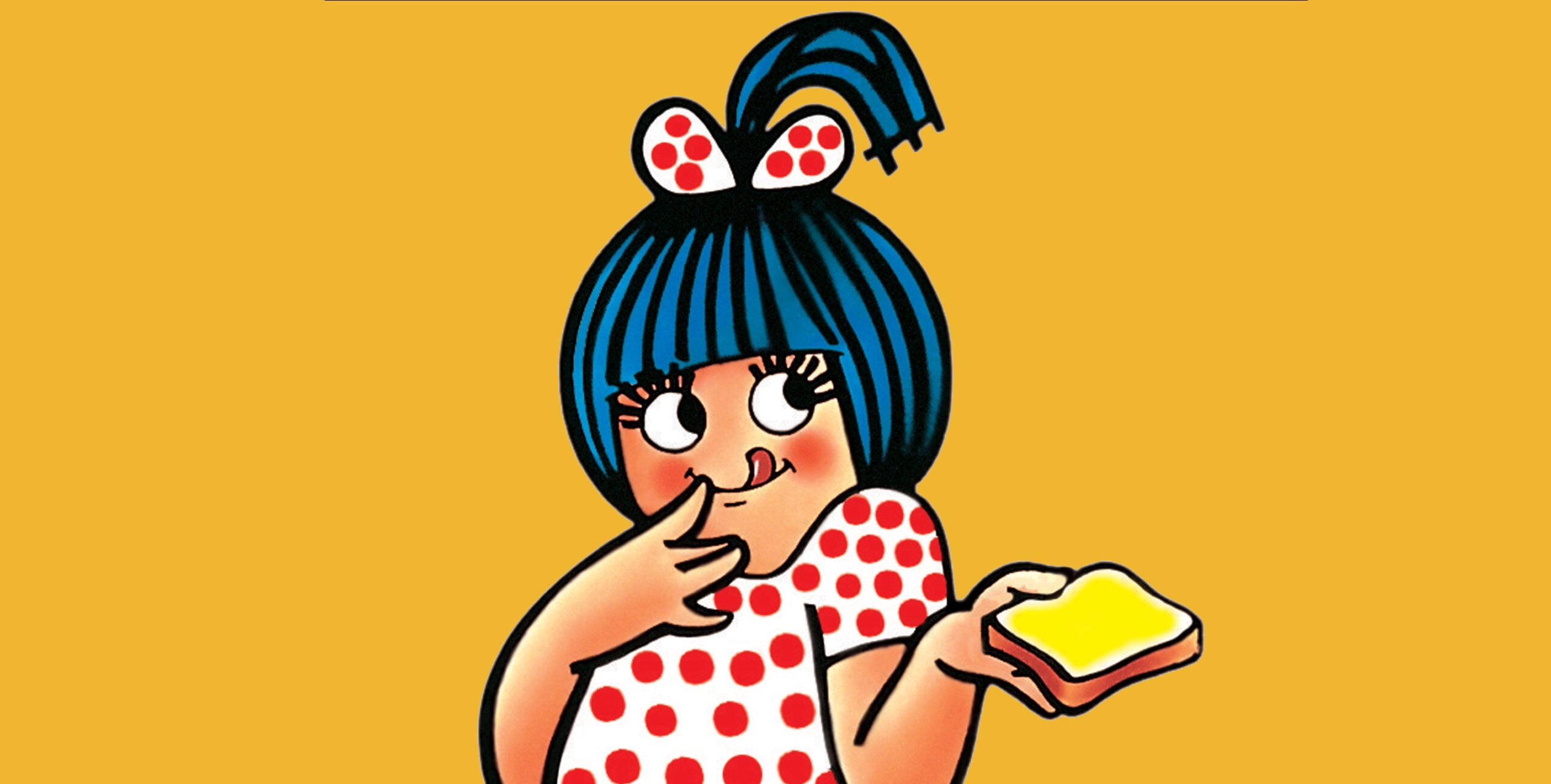 The Amul butter girl mascot, used in topical campaigns since 1966