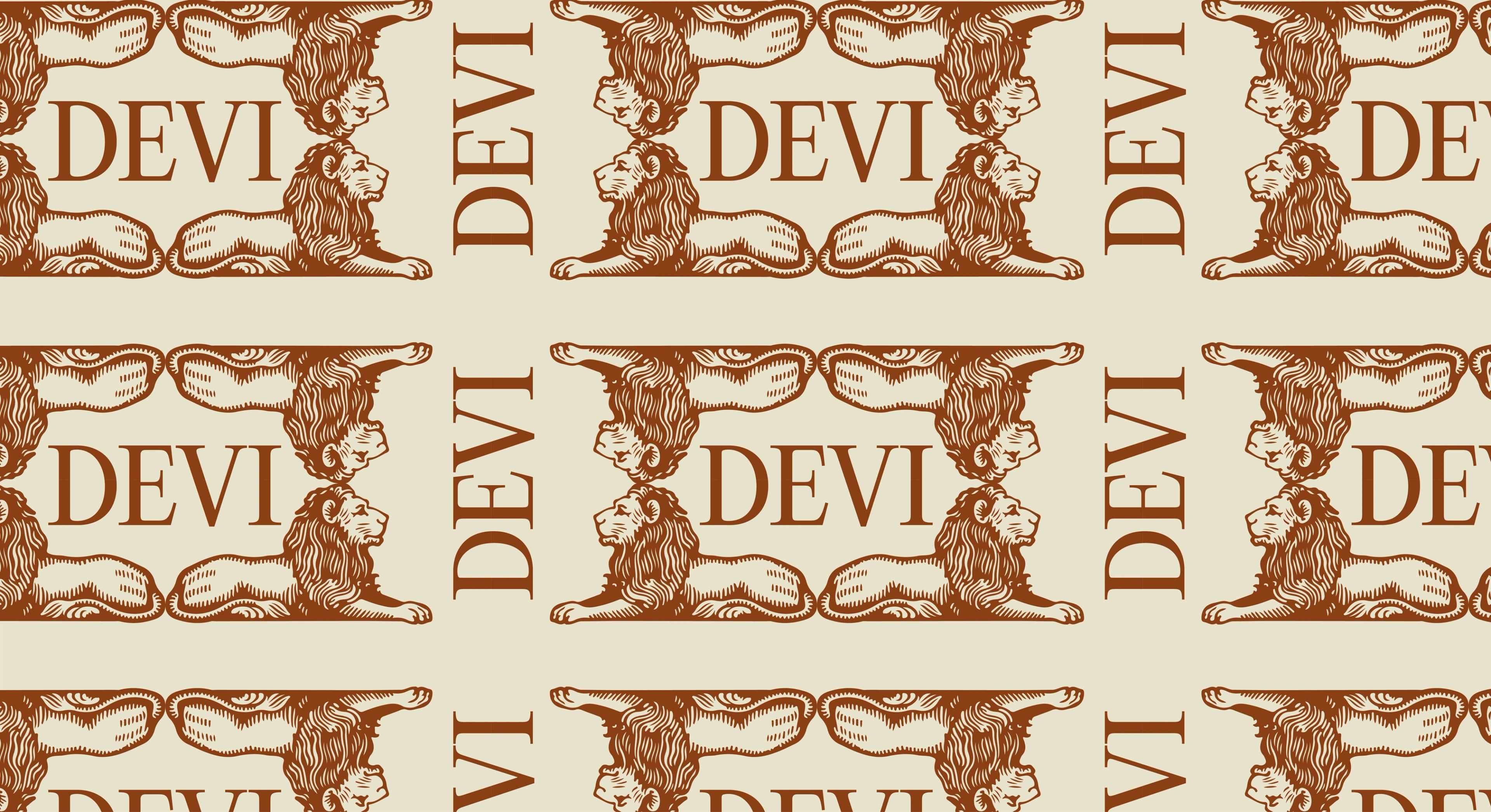 DEVI storefront signage with the lion emblem above a boutique window