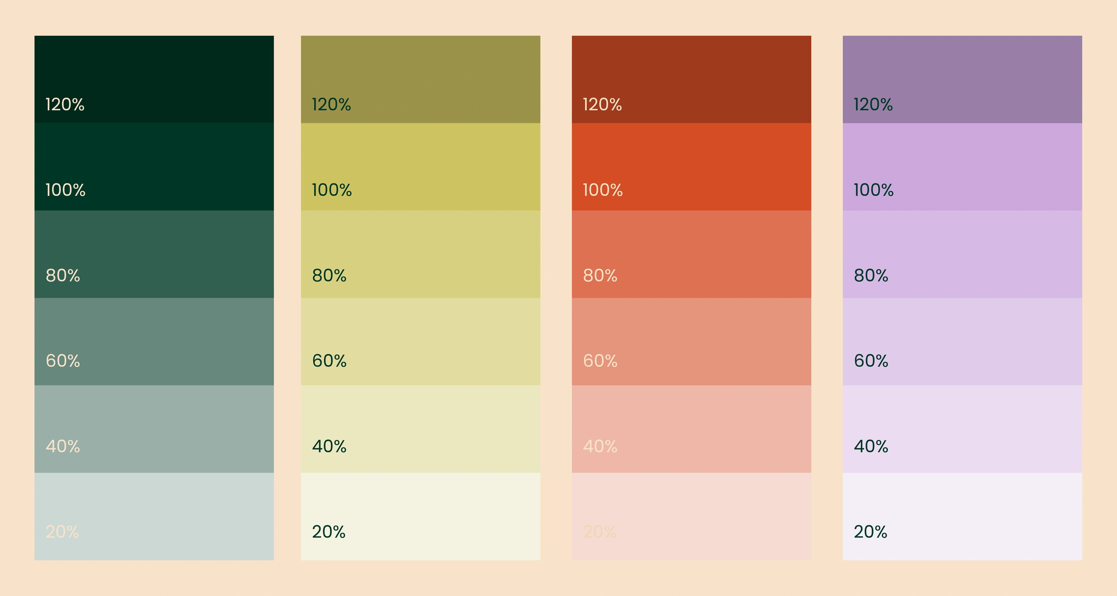 Stillflower colour tint and shade ramps across the brand palette