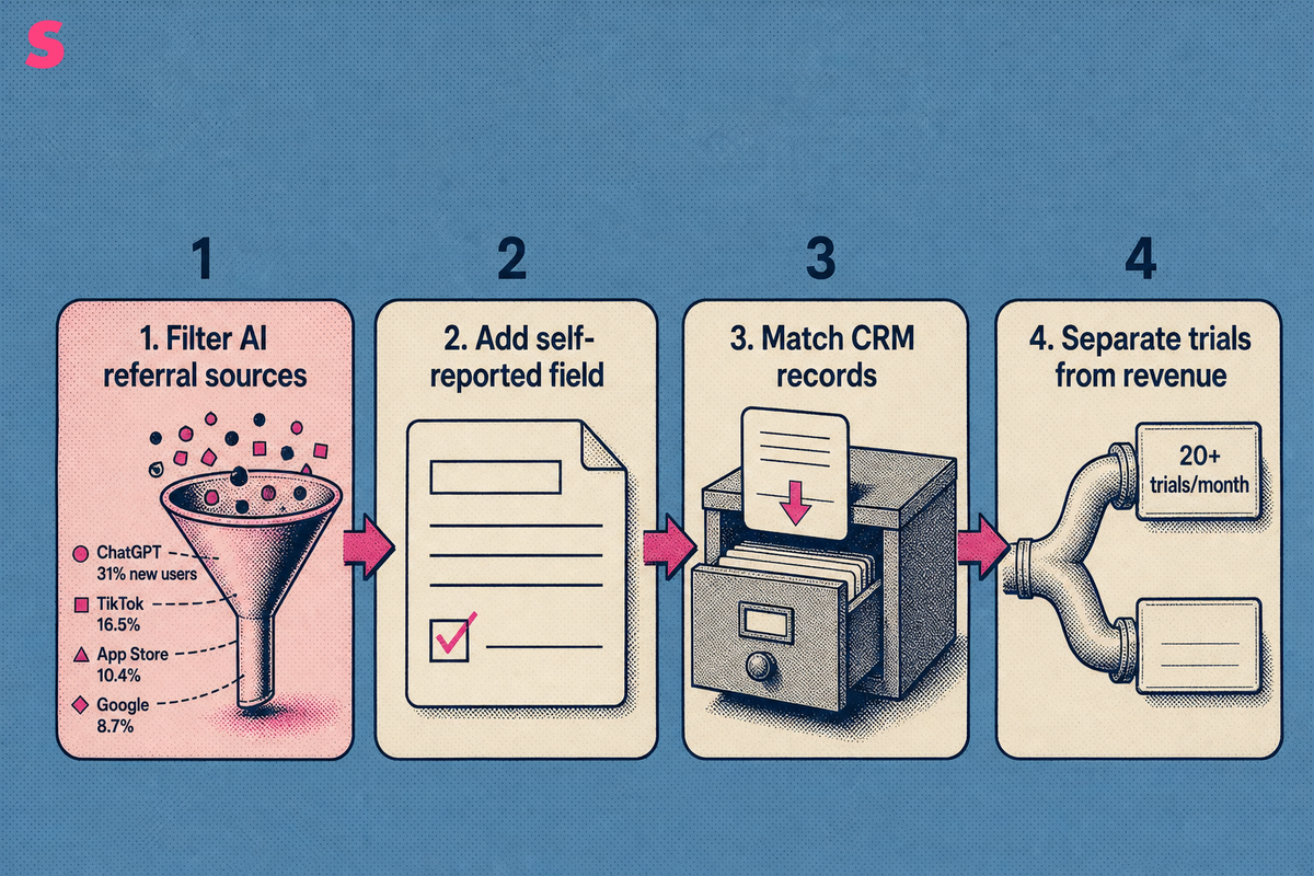 How do you attribute trials and revenue to AI citations?