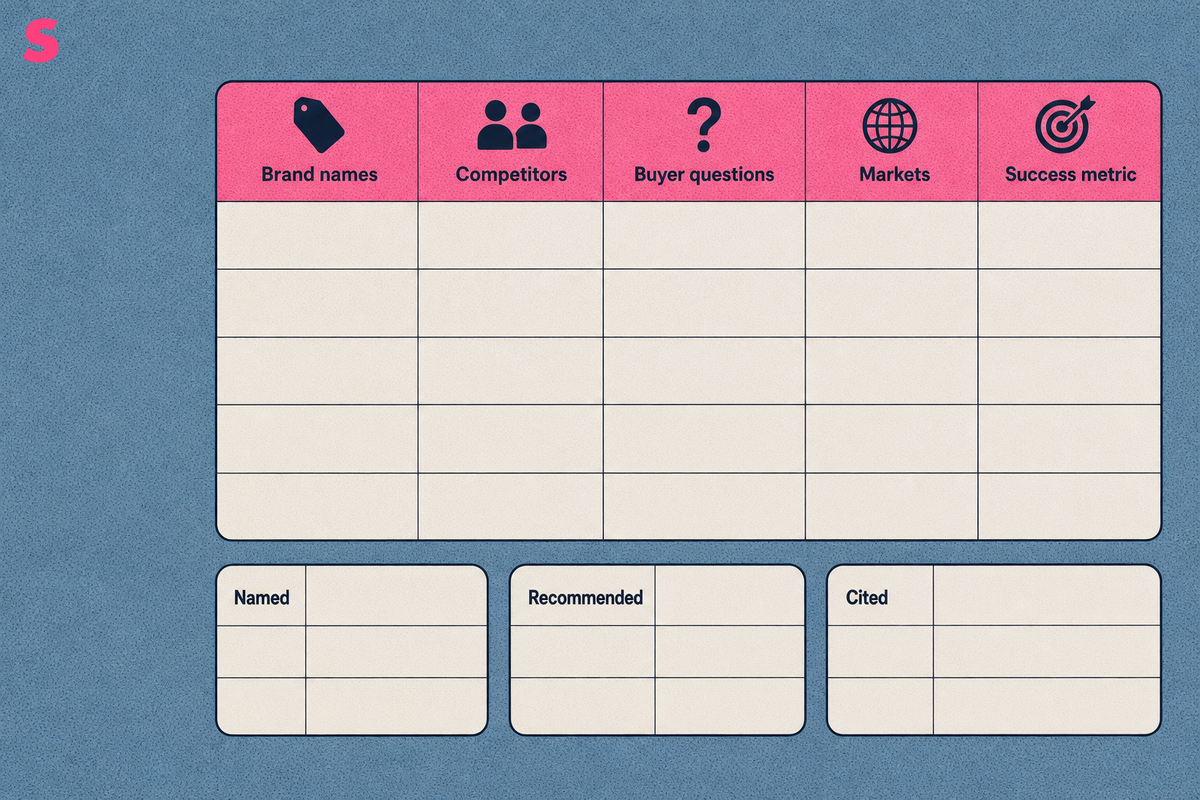 What should you define before you track brand mentions in AI search?