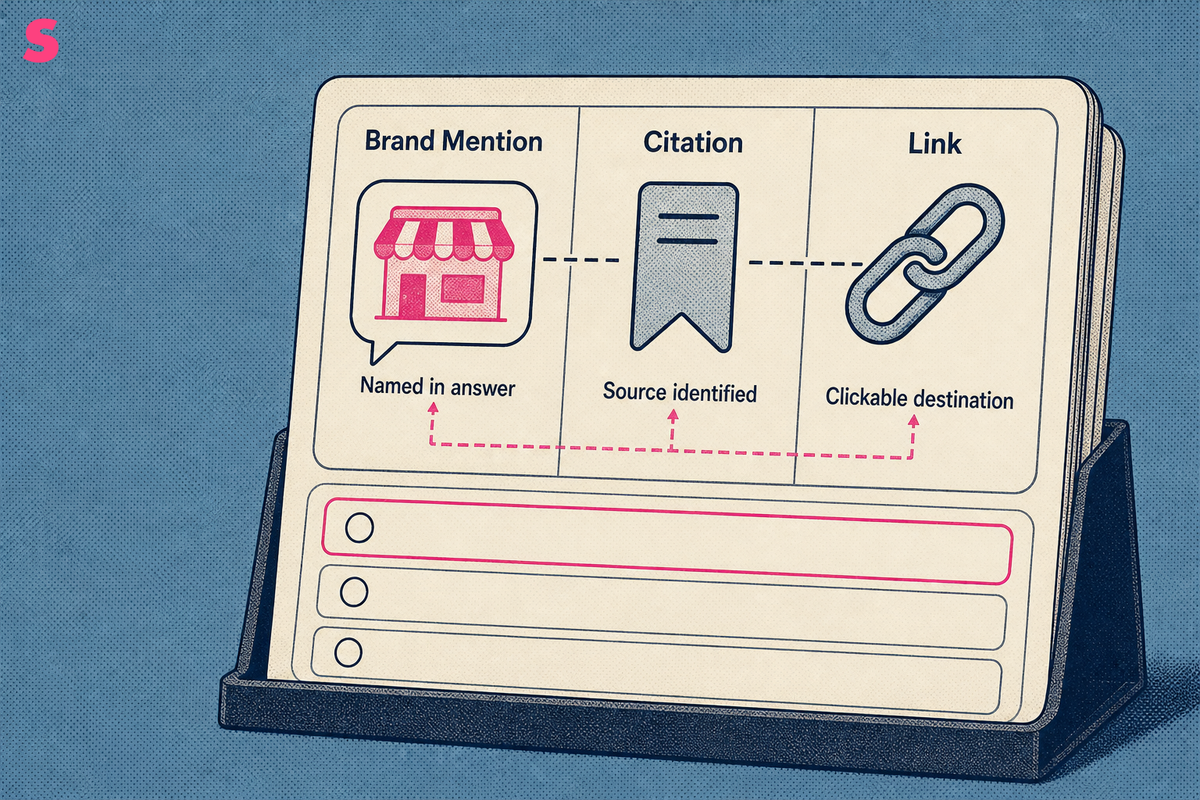 What counts as a ChatGPT brand mention, and how is it different from a citation or a link?