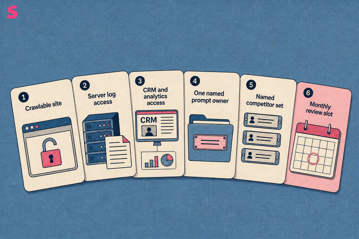 What needs to be in place before step one of AI engine optimization?
