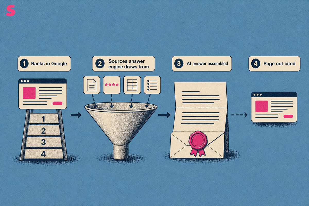 Why can a SaaS company rank in Google yet be missing from AI answers?