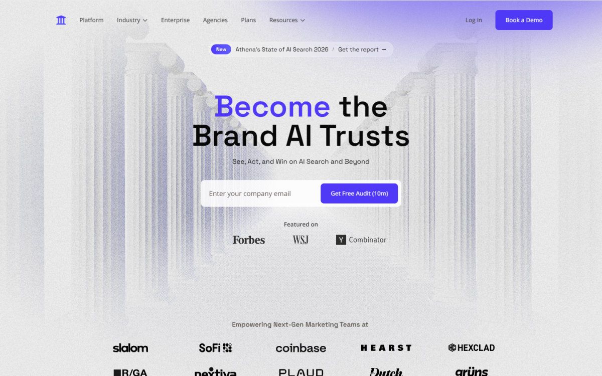 AthenaHQ homepage