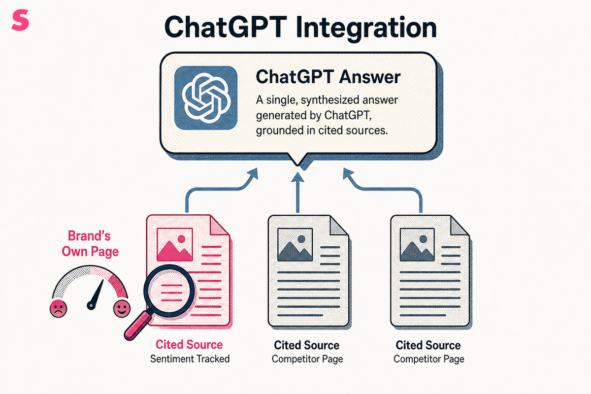 What does ChatGPT integration actually mean for an AI search optimization tool?