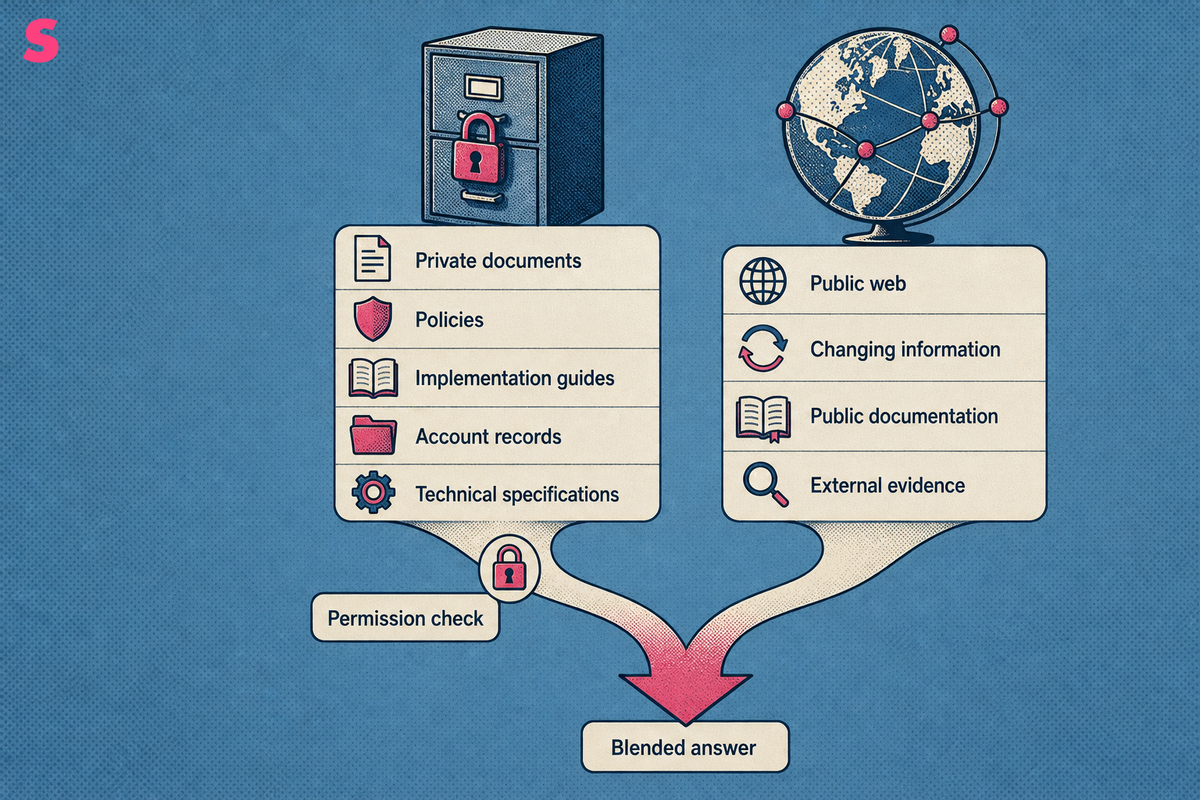 Should an AI search engine search the web, your private documents, or both?