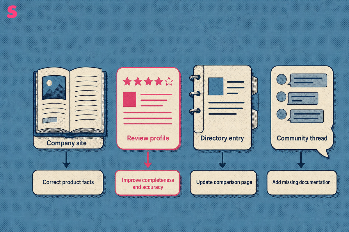 How do reviews, third-party mentions, and community discussion affect which brand an assistant names?