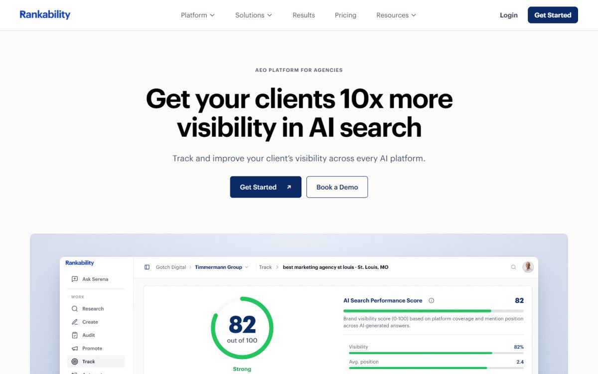 Rankability homepage