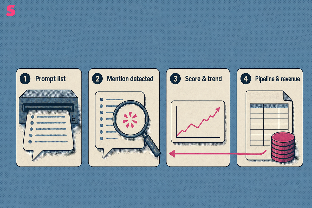 What does an AI visibility tracker do?