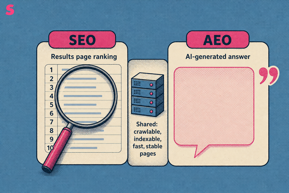 What is answer engine optimization, and how is it different from SEO and GEO?