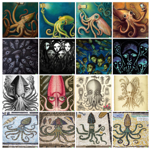 16 images of squid