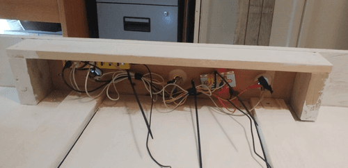 Electronics in a wooden box