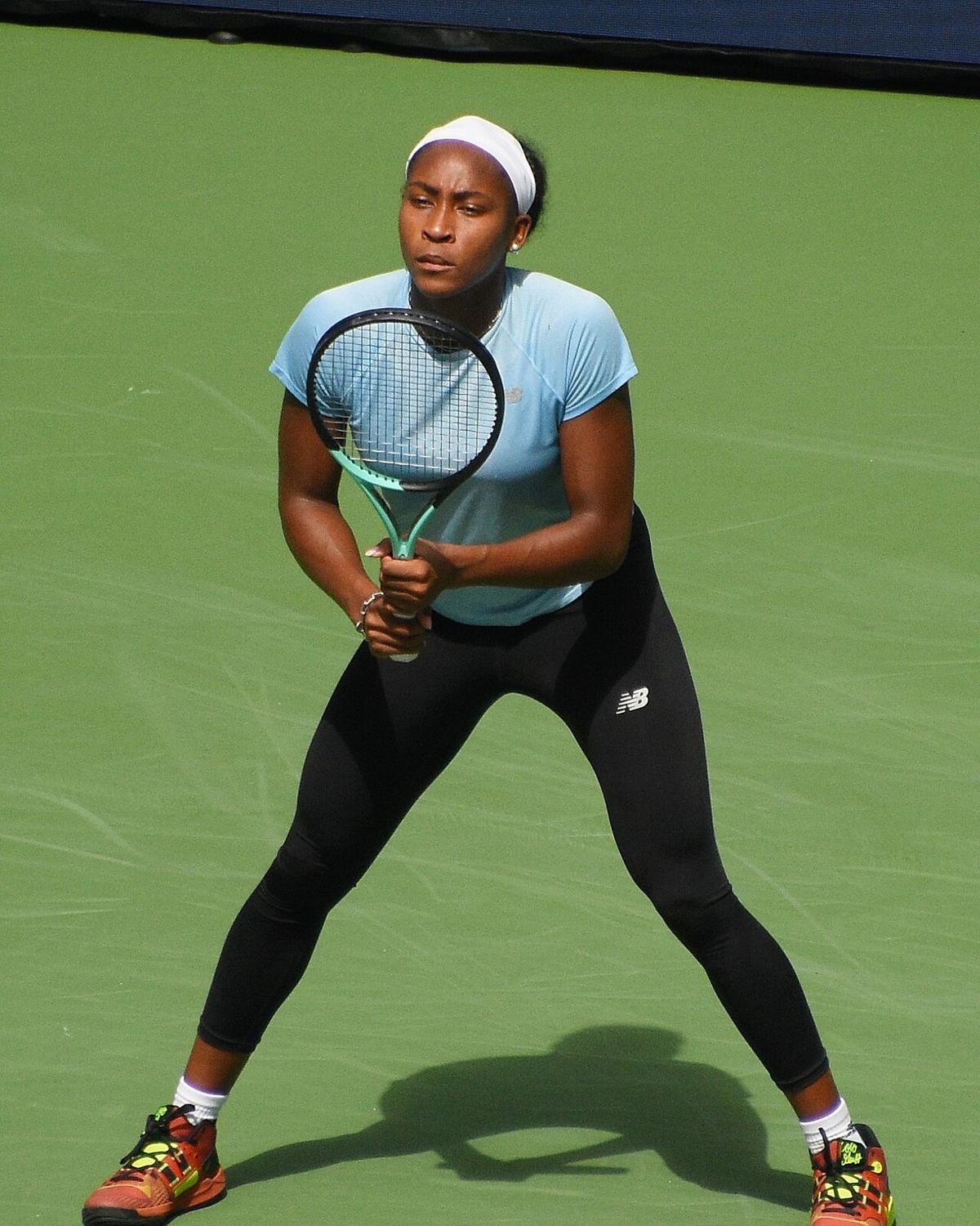 Coco Gauff on court at the US Open, 2023