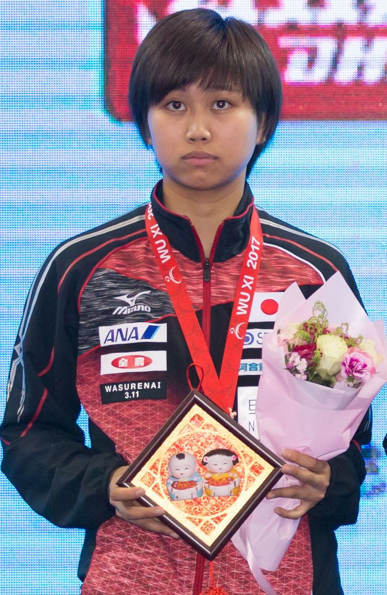 Hitomi Sato on the podium at the 2017 Asian Championships