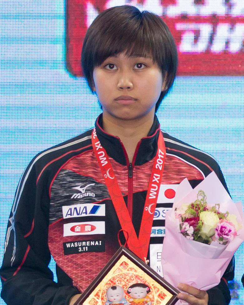 Hitomi Sato on the podium at the 2017 Asian Championships