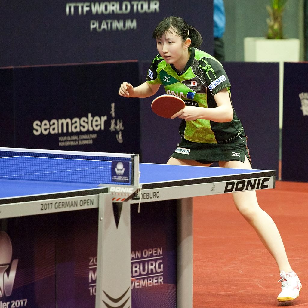 Hina Hayata at the table at the 2017 German Open