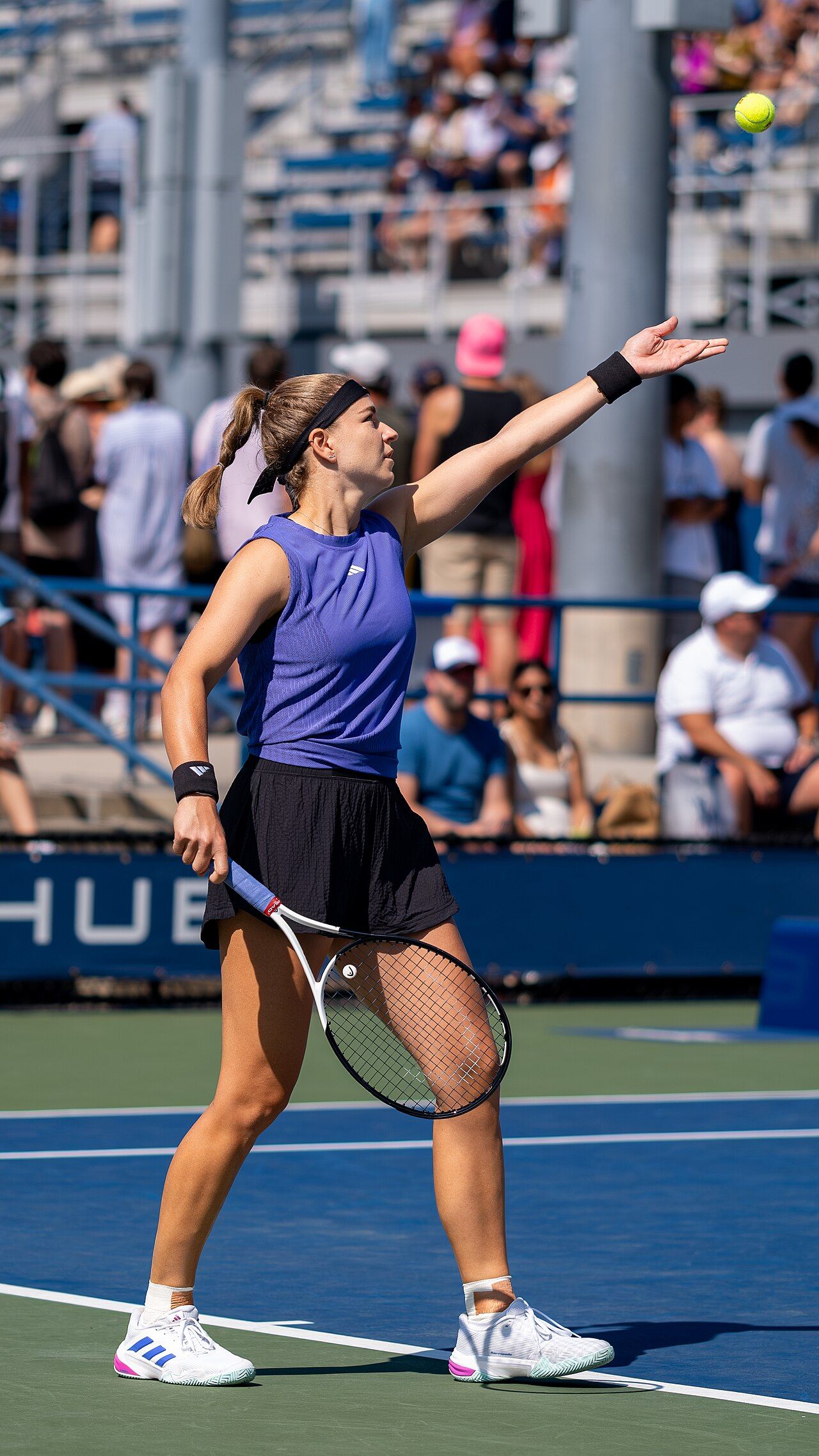 Karolína Muchová serving at the US Open, 2024