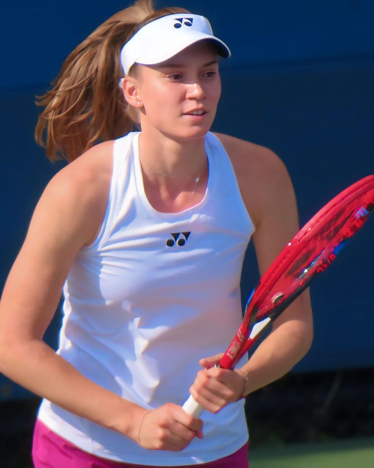 Elena Rybakina playing tennis at the US Open, 2024