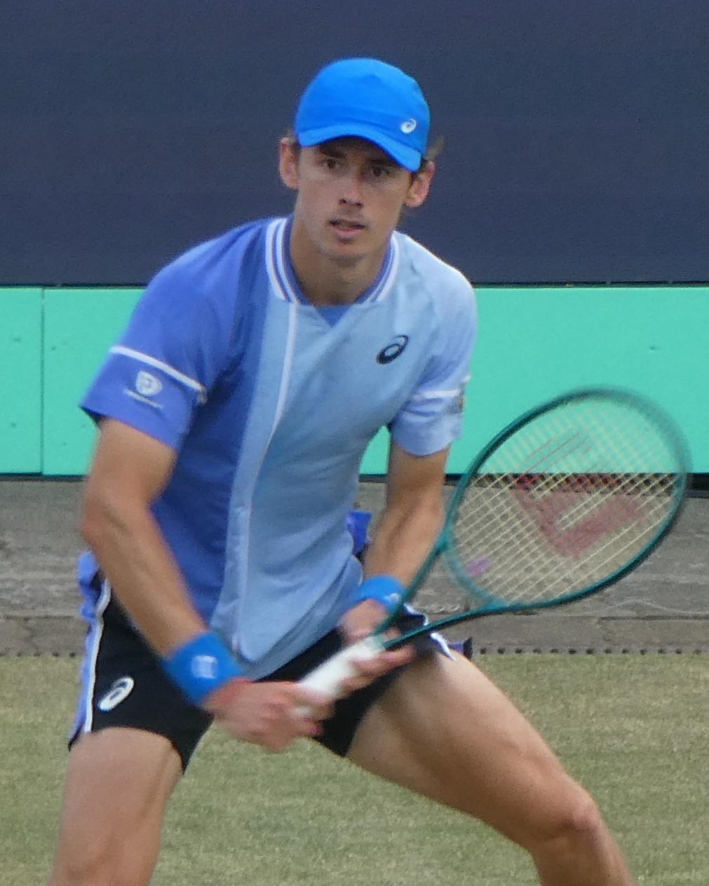 Alex de Minaur playing tennis at Rosmalen, 2024