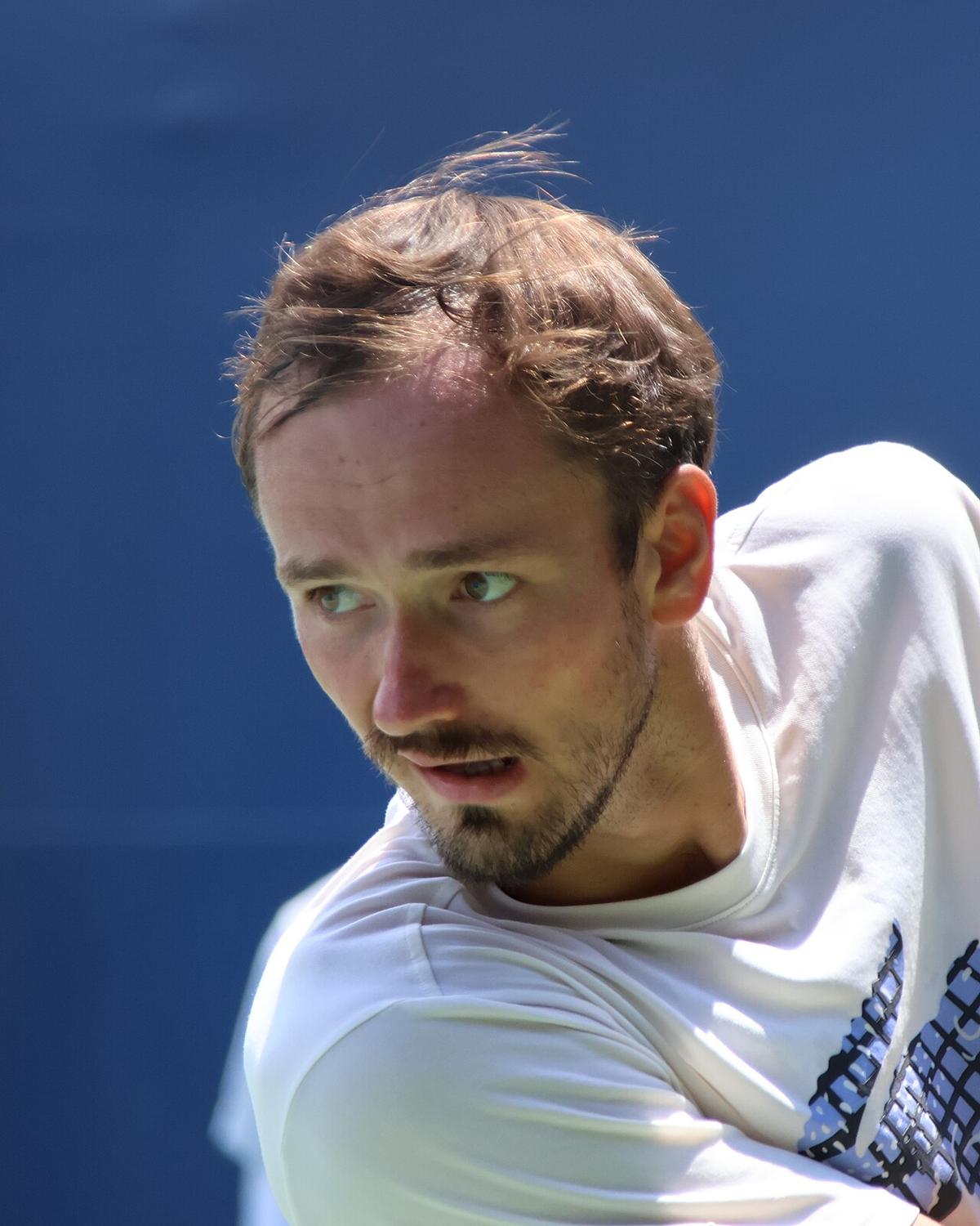 Daniil Medvedev playing tennis at the 2025 DC Open
