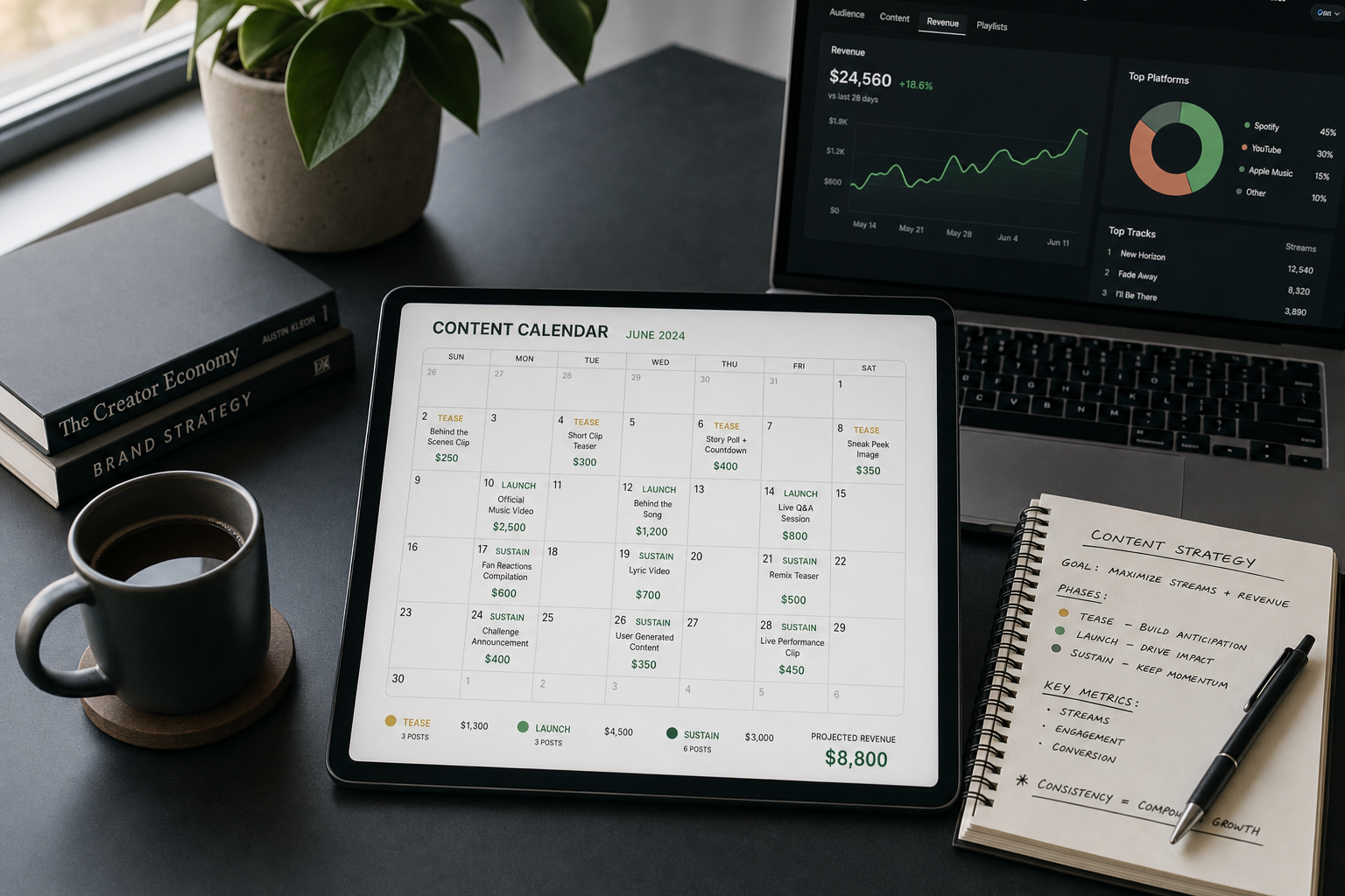 Your content calendar is your cash flow forecast