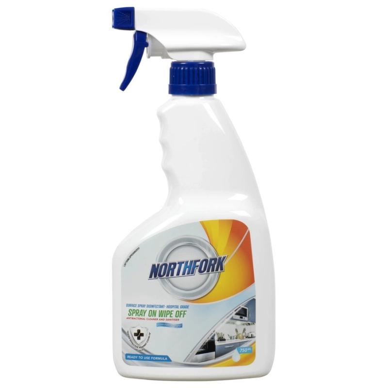 Surface Spray Disinfectant Hospital Grade Spray On Wipe Off 750ML