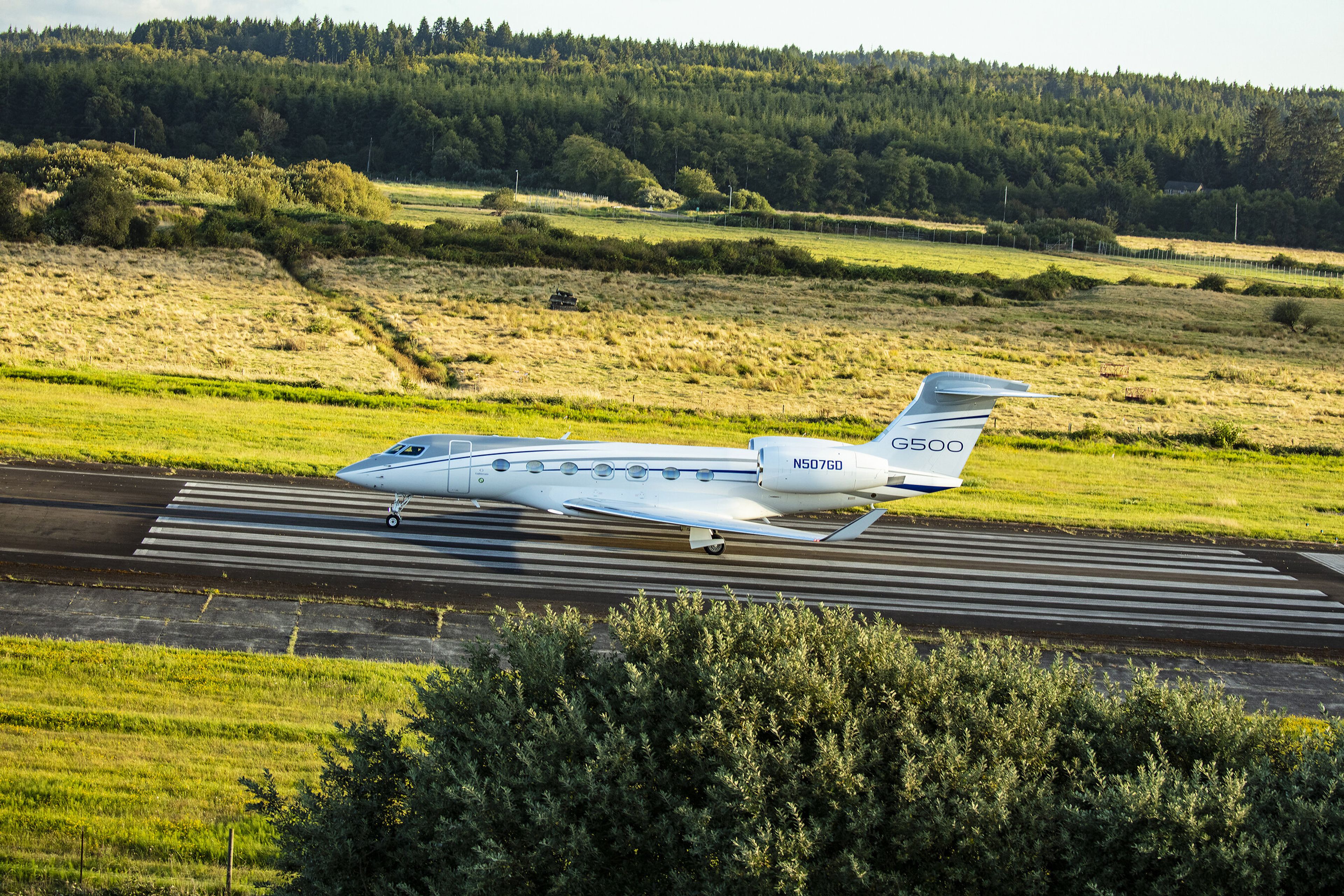 Gulfstream G500 on a runway