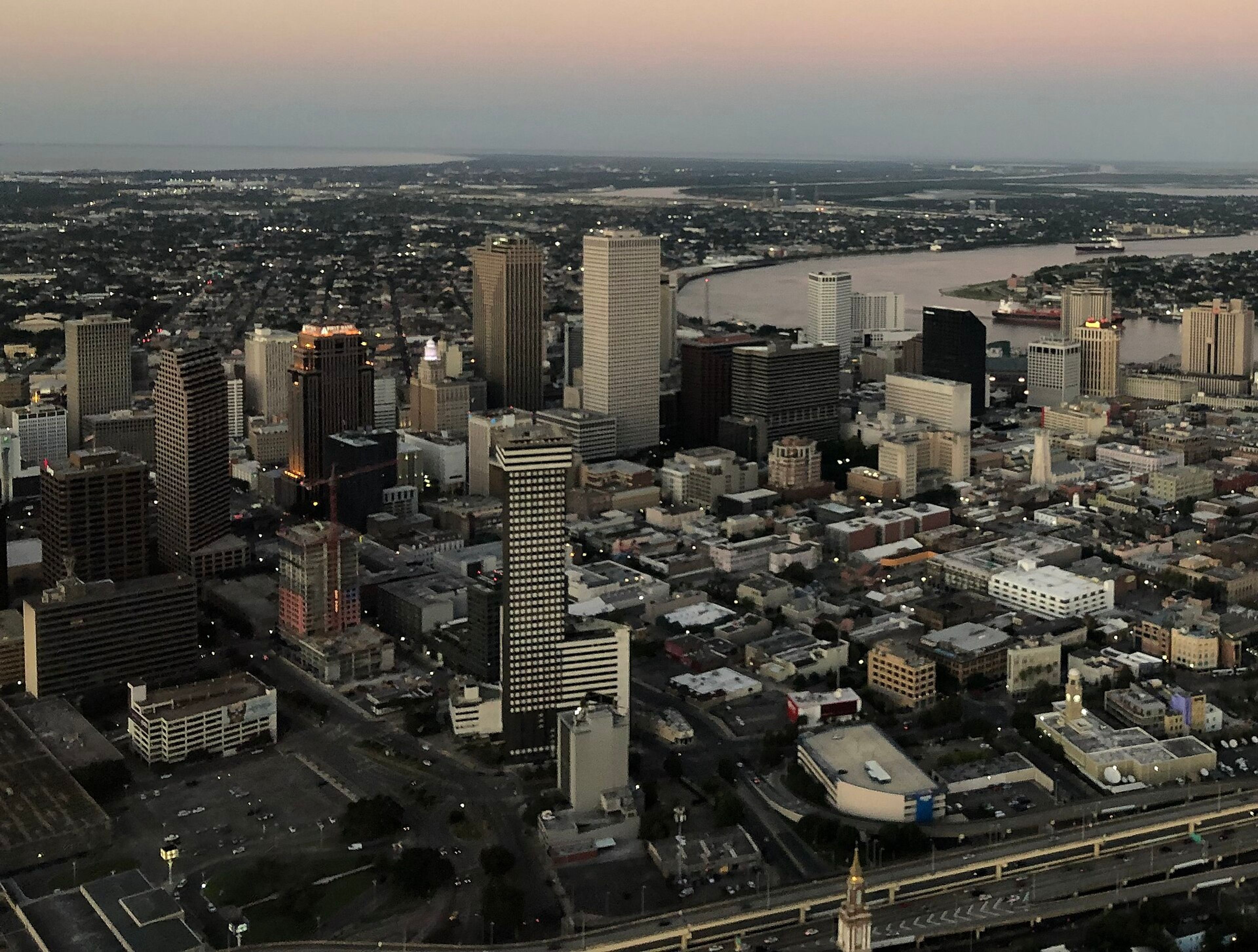 An aerial view of New Orleans.