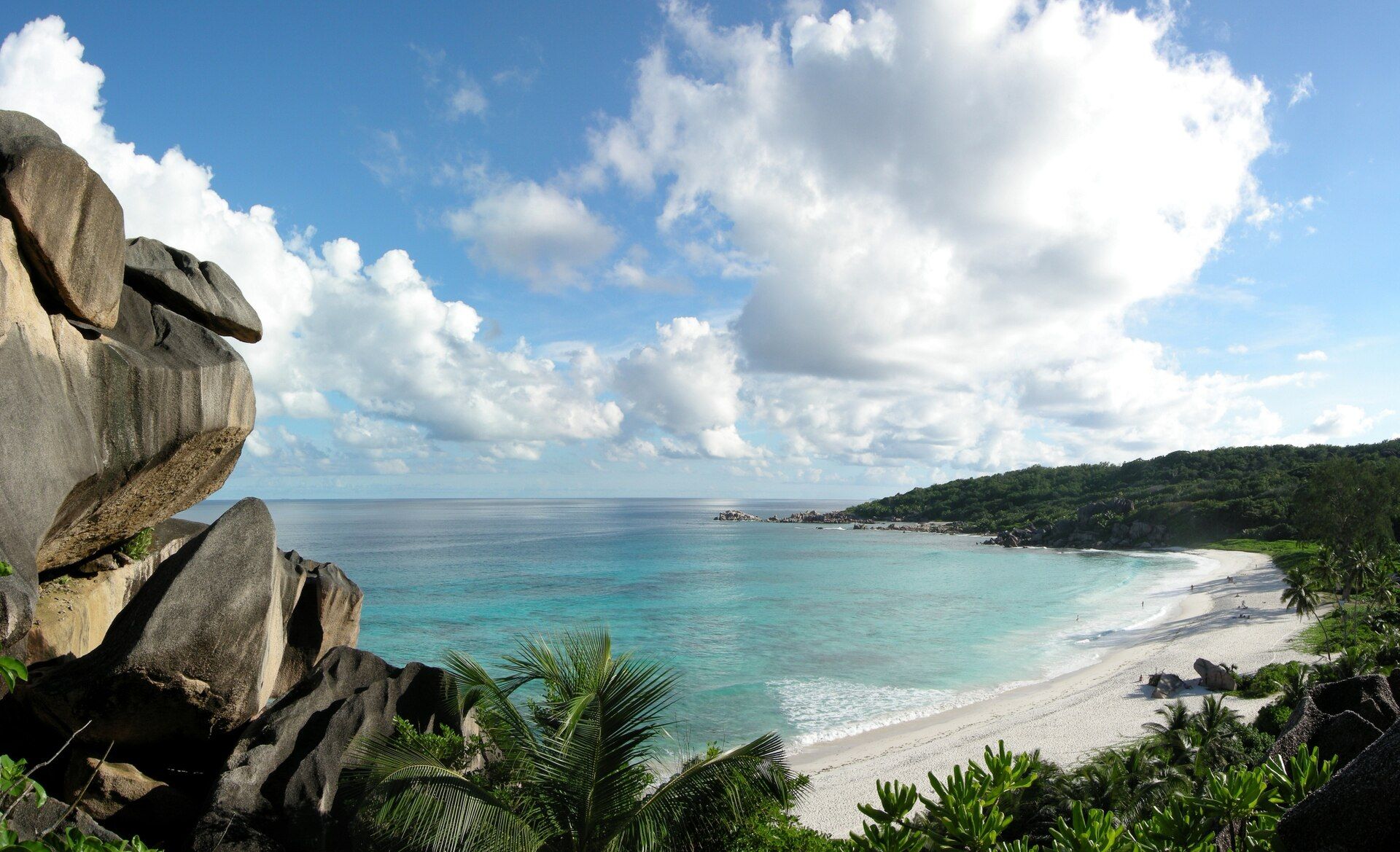 The Seychelles' granite-lined coast.