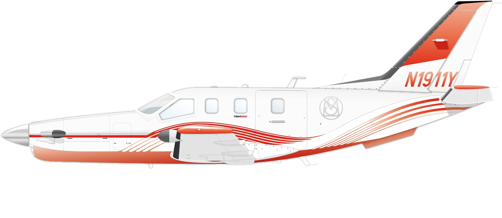 TBM 850 manufacturer side-profile illustration