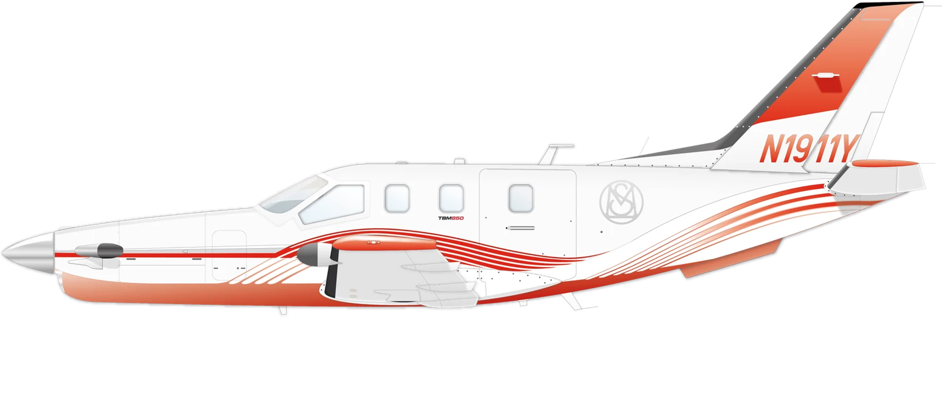 TBM 850 manufacturer side-profile illustration
