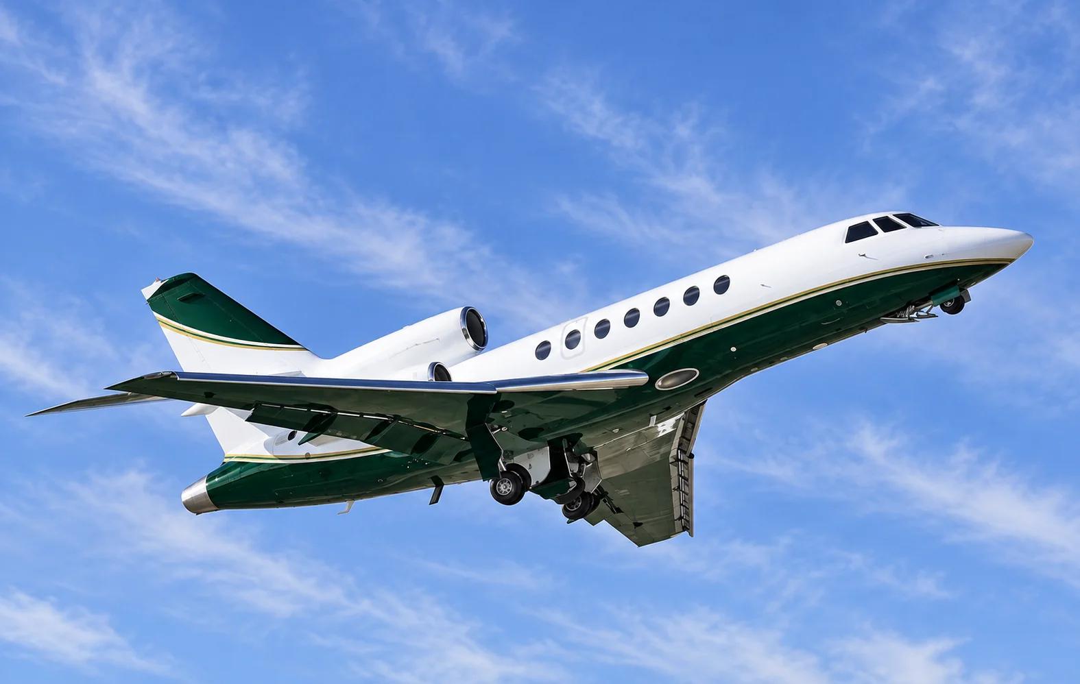 Falcon 50-4 conversion, AI-edited livery and setting based on an exact-model reference.
