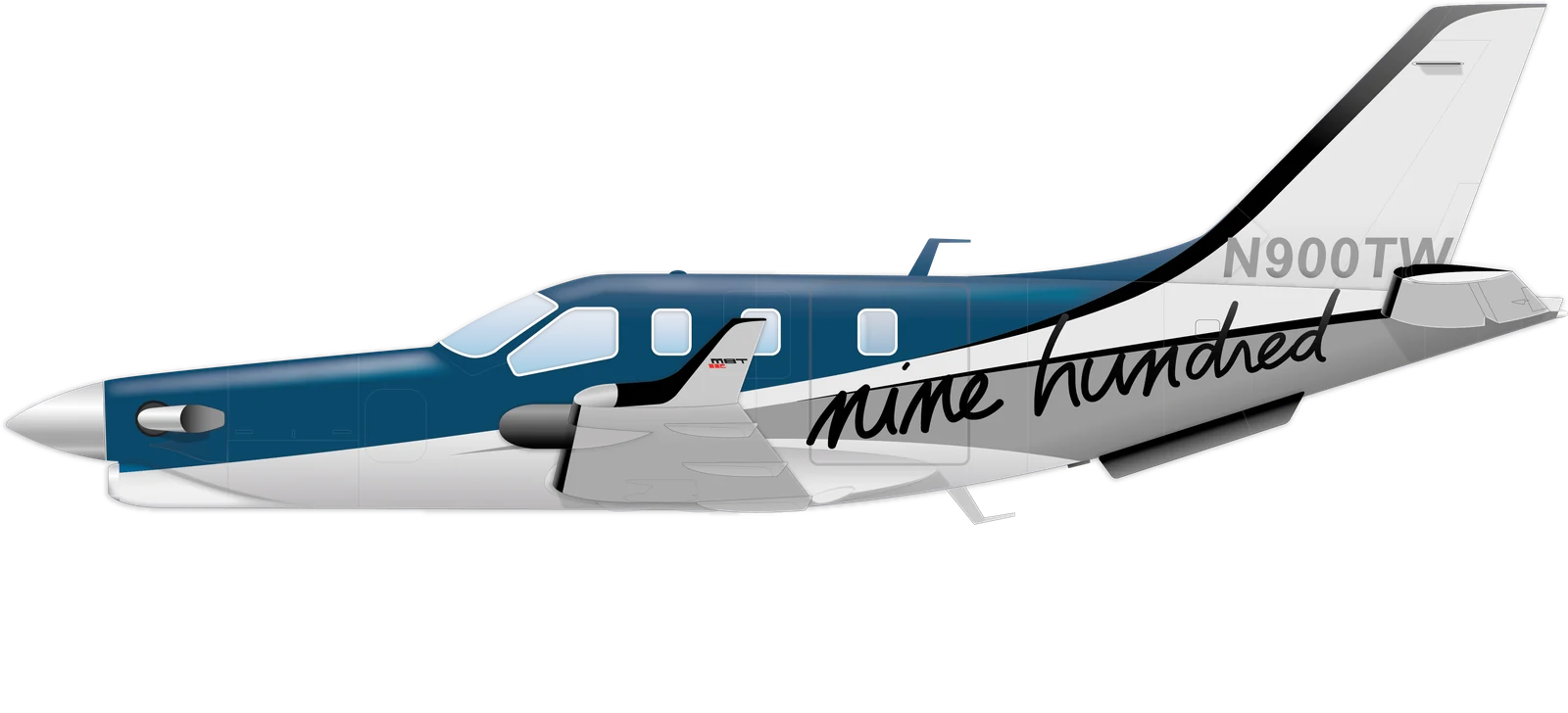 TBM 900 manufacturer side-profile illustration