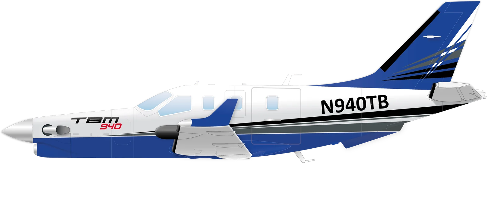 TBM 940 manufacturer side-profile illustration