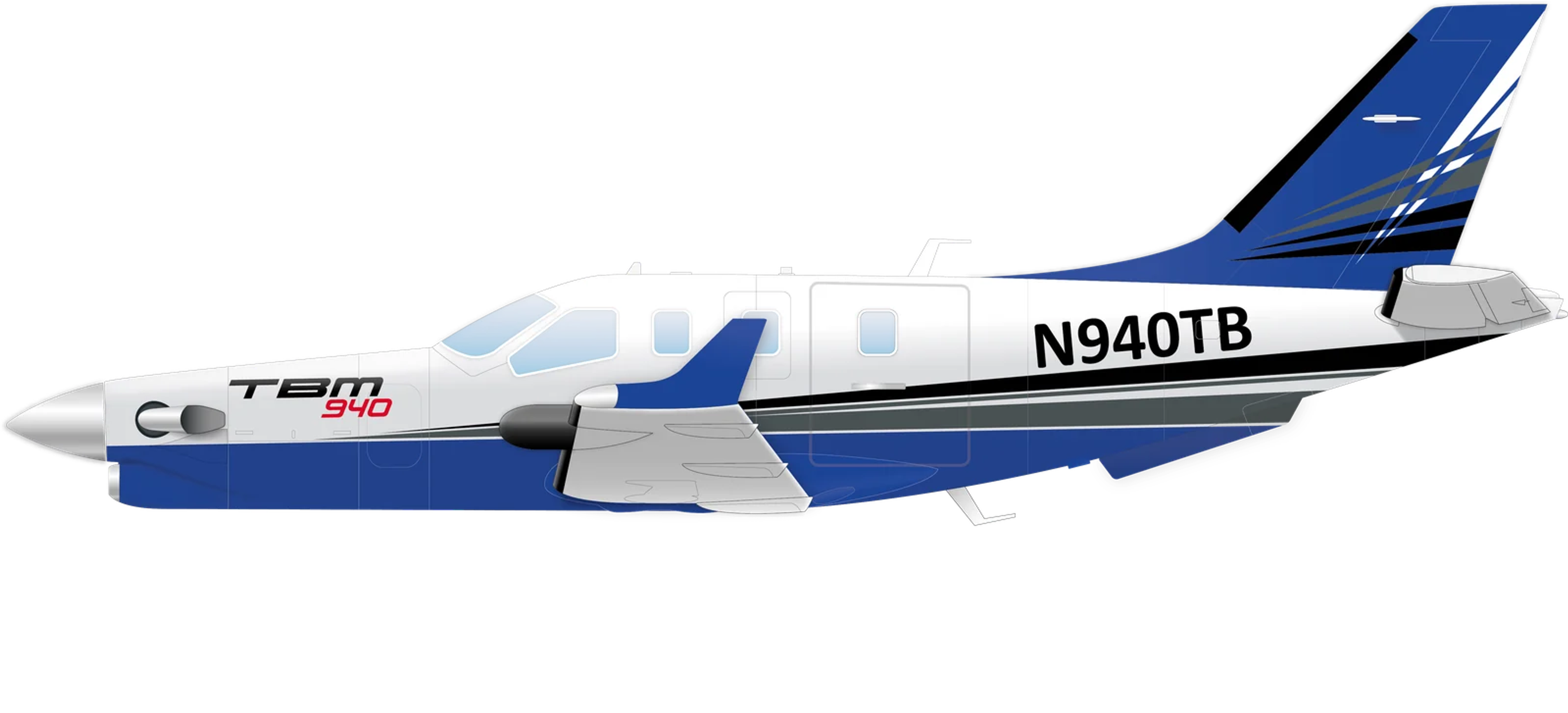 TBM 940 manufacturer side-profile illustration